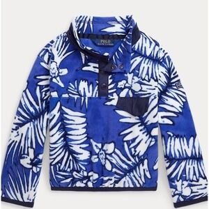 Polo Ralph Lauren Girls' Tropical-Print‎ Brushed Fleece Pullover Size XL (16)